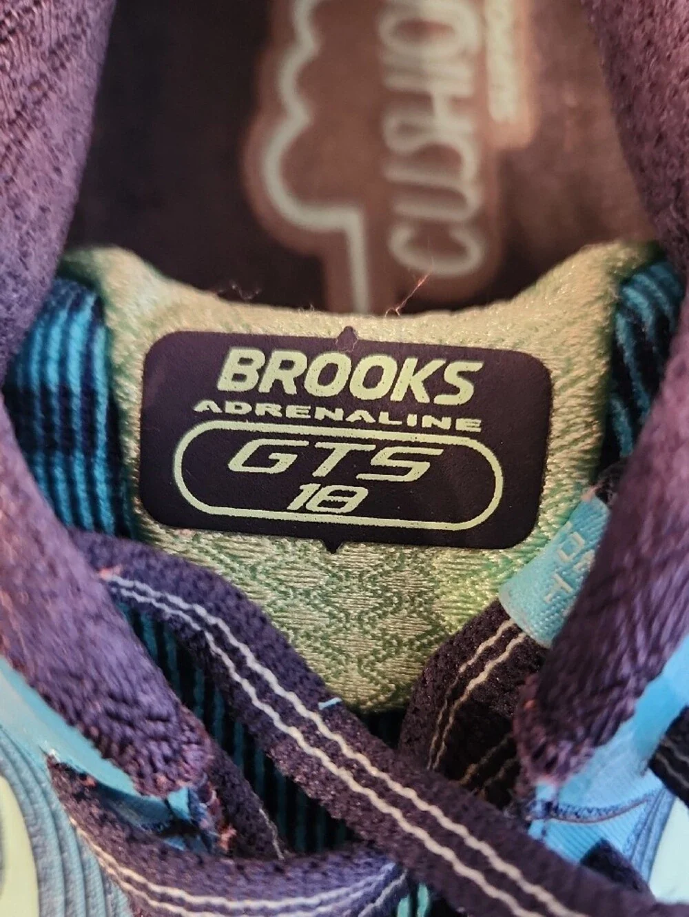 Brooks Adrenaline GTS 18 Pull Blue and Teal Running Shoe
